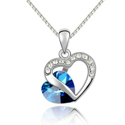 

Yoursfs® 18K White Gold Plated Ocean Blue Necklace Use Austrian Crystal Gemstone Bridal Necklace