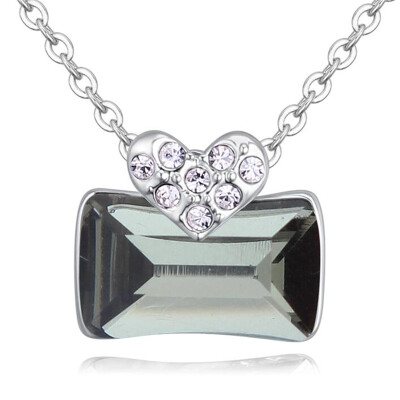 

Heart Necklace Square Crystal from Austrian Women Fashion Jewelry Rhinestone Necklace Pendant Bijouterie 27110