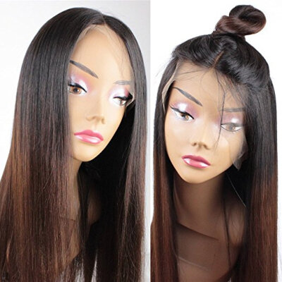 

Human Hair Straight Lace Front Wig 100 Real Hair Ombre Black Dark Roots 1B 30 Color 130 Density Wig For Black Women Glueless Cap
