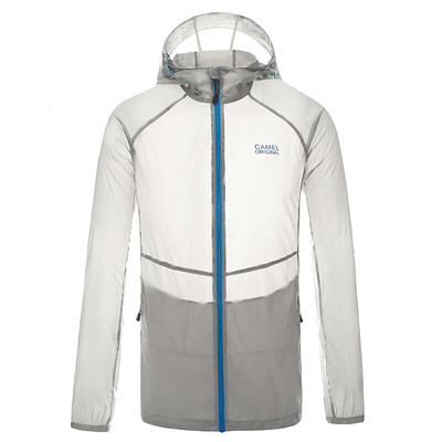 

Camel outdoor skin clothing male&female models skin windbreaker thin sports jacket male P6S214707 light blue