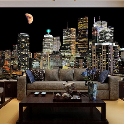 

High Quality Wall Painting Custom 3D Photo Wallpaper For Living Room TV Background Mural Wallpaper For Bedroom Walls City Night