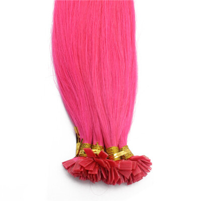 

1g/s 100g Human Remy Hair Pink Keratin Flat tip Hair Extensions