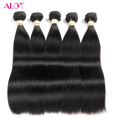 

Ало перуанские прямые волосы Weave Bundles Человеческие волосы 5 шт Non Remy Hair