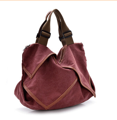 

AEROLINE®Casual canvas shopping bag woman patchwork hobo shoulder messenger bags extra large tote bag for ladies vintage handbag