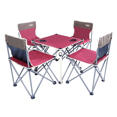 

Waterman Whotman outdoor folding table&chair set portable propaganda table&chairs picnic barbecue folding table&chair five-piece self-driving equipment WT2130