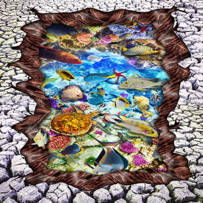 

Бесплатная доставка 3D Stereo Seaworld Dolphin Flooring износ утолщенный высококачественный трекинг живая спальня стена wallpaer 250cmx200cm