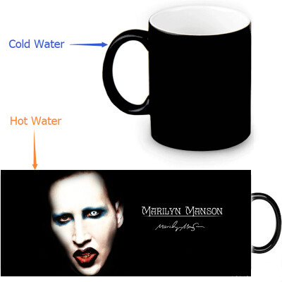 

Marilyn Manson 350ml/12oz Heat Reveal Mug Color Change Coffee Cup Sensitive Morphing Mugs Magic Mug Milk Tea Cups