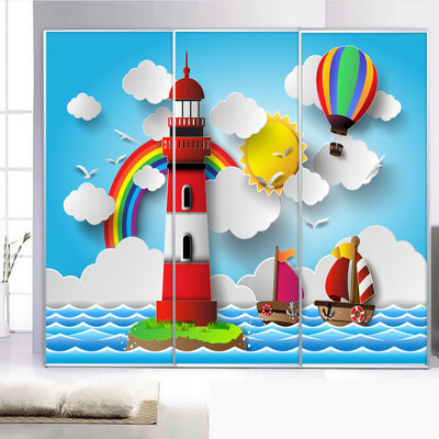 

Papel De Parede Infantil 3D Stereo Relief Blue Sky White Clouds Rainbow Photo Wallpaper Детская комната Прекрасная отделка интерьеров