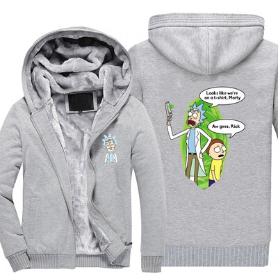 

2018 New USA SIZE Men Winter Autumn Hoodies RICK PEACE AMONG WORLDS pattern Fleece Coat Baseball Uniform Sportswear Jacket wool