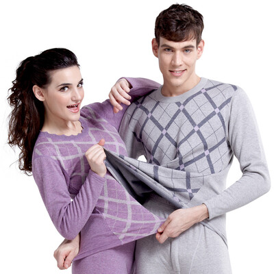 

Antarctic (Nanjiren) N033D10031A thermal underwear men and women printing body sculpting jacquard plus velvet thickening suit female pink XL