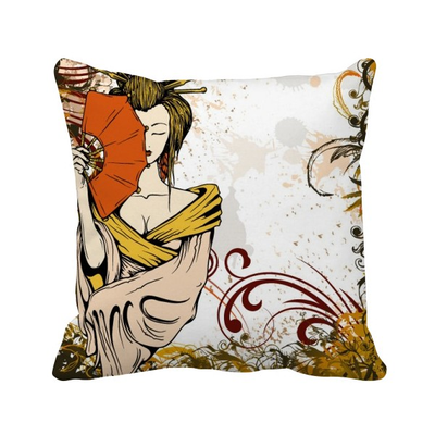 

Japan Culture Sexy Geisha Square Throw Pillow Insert Cushion Cover Home Sofa Decor Gift