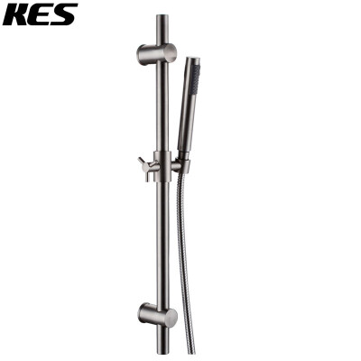 

KES F203-2+KP150-2 ALL METAL Single Function Hand Shower Head with Slide Bar Adjustable, Brushed Stainless Steel