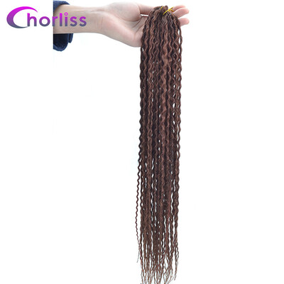 

Chorliss Curly Crochet Hair 20Inch Bohemian Crochet Braids Low Temperature Fiber Ombre Synthetic Braiding Bulk Hair 80g Pack