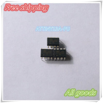 

Free Shipping! 10PCS 100% New Original ATTINY13A-PU ATTINY13A PU IC MCU 8BIT 1KB FLASH 8DIP