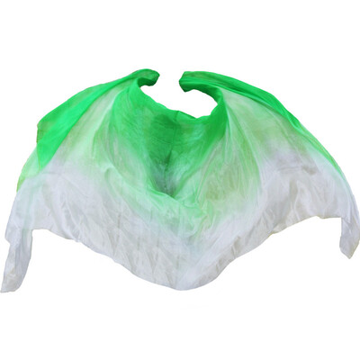 

2017 high quality dance veils handmade natural silk belly dance veils WhiteLight GreenGreen 250270114 cm Dance Props silk veil