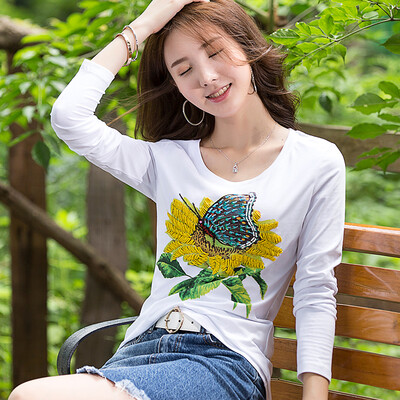 

T-shirt long-sleeved shirt 2018 spring students casual womens waist Slim POLO shirt womens loose sweatshirt