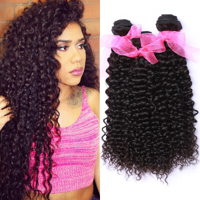 

WYF 8A Malaysian Curly Virgin Human Hair Weav 3 Bundles Unprocessed Malaysian Kinky Curly Virgin Hair Natural Color 100g/bundle
