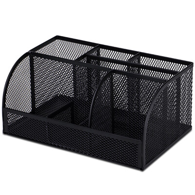 

Deli deli multi-function combination office pen holder metal mesh desktop storage box black 8903