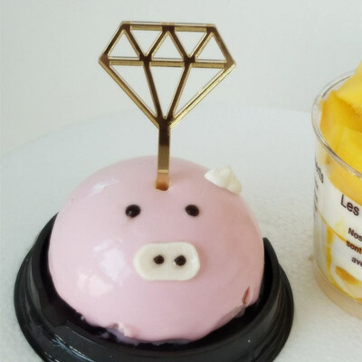 

MEYA Acrylic Gold Diamond Cupcake Toppers Set of 8 Gold Mirror Cupcake Topper decoration