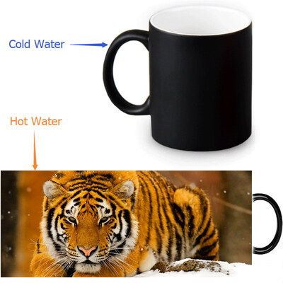 

Tiger 350ml12oz Heat Reveal Mug Color Change Coffee Cup Sensitive Morphing Mugs Magic Mug Milk Tea Cups