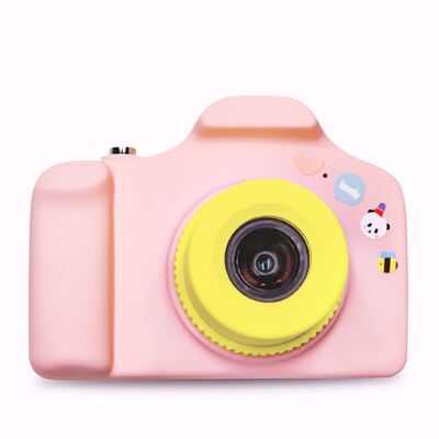 

C & C Children&39s Camera Digital Cartoon Camera Toy Sports Camera Mini Mini Simulation SLR Retro Child Birthday Gift Small SLR Camera Cute Pink