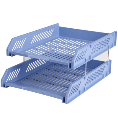 

(Comix) B2059 solid two-tier file disk / file holder / file box / file shelf light blue office stationery