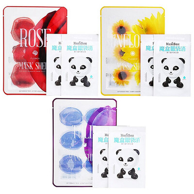 

Magic Box NextBox Eye Bag Eye Mask 2 Pieces Gifted Korean Imported Pet Mask 1 Rose Sunflower Tulip Random