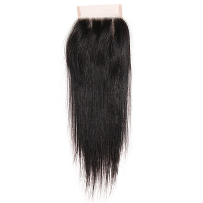 

Sparkle Diva Brazilian Straight Lace Closure 4x4 Remy 100 Human Hair With Baby Hair Free Part Top Closures 1 Bundle