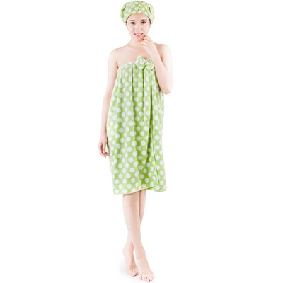 

San li strapless bath towel kit/bath dress + bath cap, simple & elegant, ultra-soft, bowtie, snow velvet, lilac