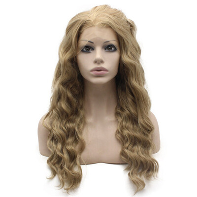

Long Wavy Ash Blonde Synthetic Natural Lace Front Wig
