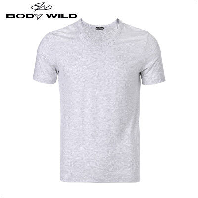 

BODY WILD Buddy Weide 1 piece Mens T-shirt Modal Short Sleeve V-neck Bottoming Top ZBN12FL1 Gray 180