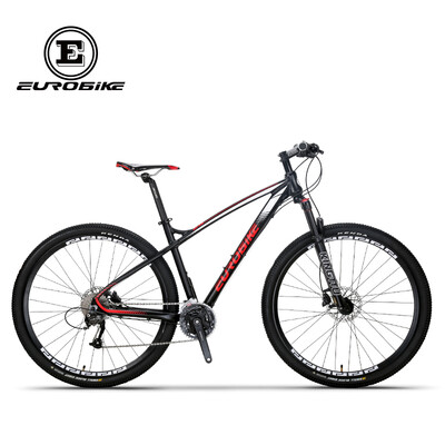 

EUROBIKE 29 "Mountain BIKE Shimano M370 27 Speed ​​Daul Дисковые тормоза Алюминиевая рамка Передняя подвеска Велосипед 29er MTB Черный