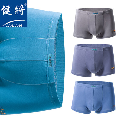 

Jianjun Mens Underwear Youth Fashion Mid-rise U-Convex Boxer Solid Color 4 Pack 80J92 Multi-color XXL