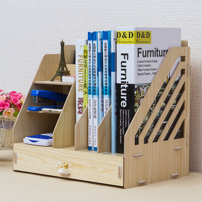 

Wanshijia office desktop storage box wooden drawer type office supplies information book file wooden rack JD-B01 white maple