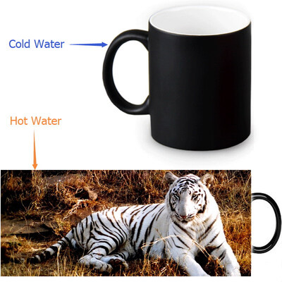

Tiger 350ml/12oz Heat Reveal Mug Color Change Coffee Cup Sensitive Morphing Mugs Magic Mug Milk Tea Cups