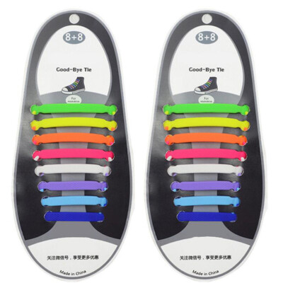 

UP 1 set 16 Roots Lazy Shoelaces Laces Shoelace Buckle Flat Square Head Bracelet Canvas Leisure Sports Shoes Silicone Elastic