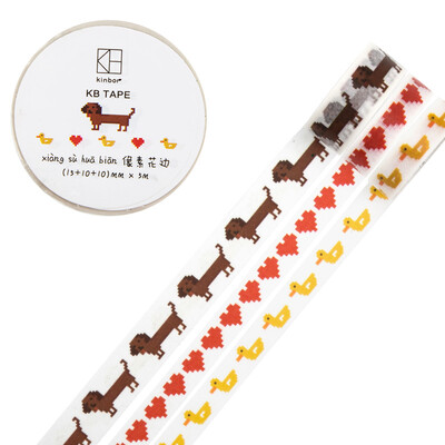 

Kinbor 3 roll hand book&paper tape 151010mm5m hand book sticker pixel lace DTB64202