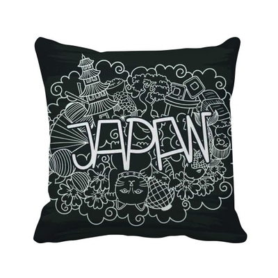 

Japan Black White Temple Lucky Cat Square Throw Pillow Insert Cushion Cover Home Sofa Decor Gift
