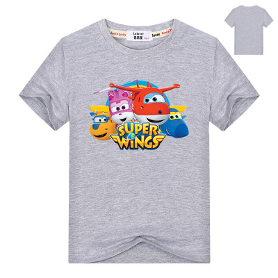 

3-13Years Super Wings Одежда Мальчики с длинным рукавом Футболка с Хлопчатобумажными девушками Футболка Kids Cartoon T-shirt Fashi