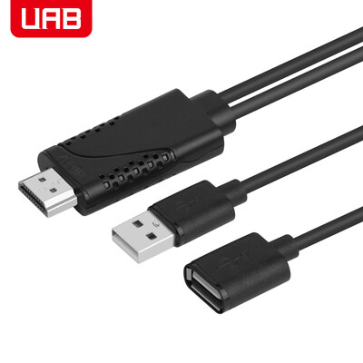 

UAB with screen cable Apple Android HDMI video converter with the screen TV projector black