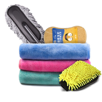 

Green source car wash supplies car wash tool combination car wash sponge gloves cleaning car tweezers towel boutique 4 sets