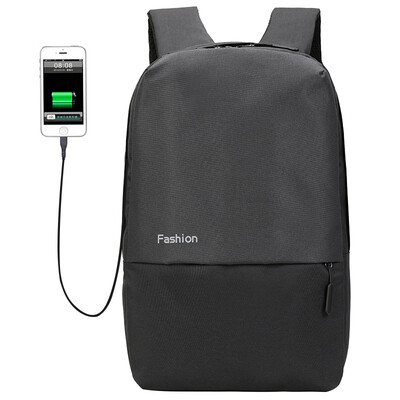 

Fashi F4Y shoulder bag male 156 inch computer bag Korean high school students bag trendy sports&leisure travel backpack with USB interface JS2838 gray