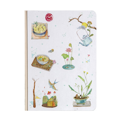 

Kinbor 120 sheets of B6 grid hand book hand book notepad square lattice stationery notebook the birds dark green DTB40057