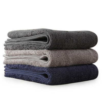 

Montagut towel home textile cotton terry plain combed Egyptian long-staple cotton towel 3 soft absorbent light gray dark gray navy blue 90g 3270cm