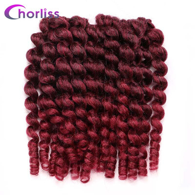 

Chorliss 8 40g Jumpy Wand Curl Twist Crochet Braid Jamaican Bounce Synthetic Braiding Hair High Temperature Fiber TBrown Color