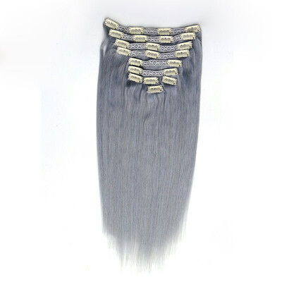 

10 Pieces Straight Human Hair Extension Full Head Lace Clip In Remy Hair