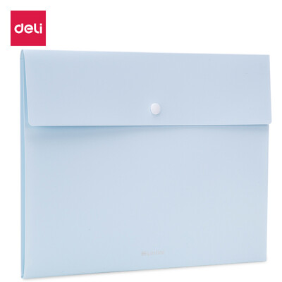 

Deli deli music A4 snap file information bag 1 file bag 3 file sets Student test paper storage bag sea blue 72420