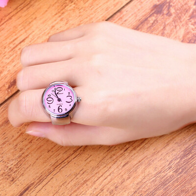 

Creative Fashion Steel Round Elastic Quartz Finger Ring Watch Lady Girl Gift