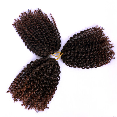 

Marleybob Kinky Curl Crochet Braids 3pcs/pack Synthetic Wigs Ombre Afro Kinky Twist Crochet Hair Braiding Low Temperature Fiber
