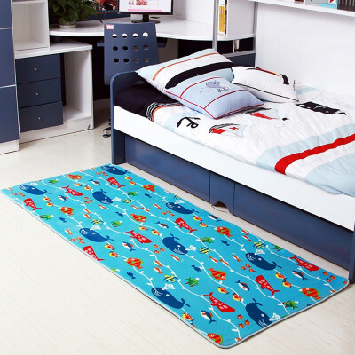 

Jingdong supermarket] green reed plus soft blue velvet children mat mat pad mattress cute 40 * 60cm